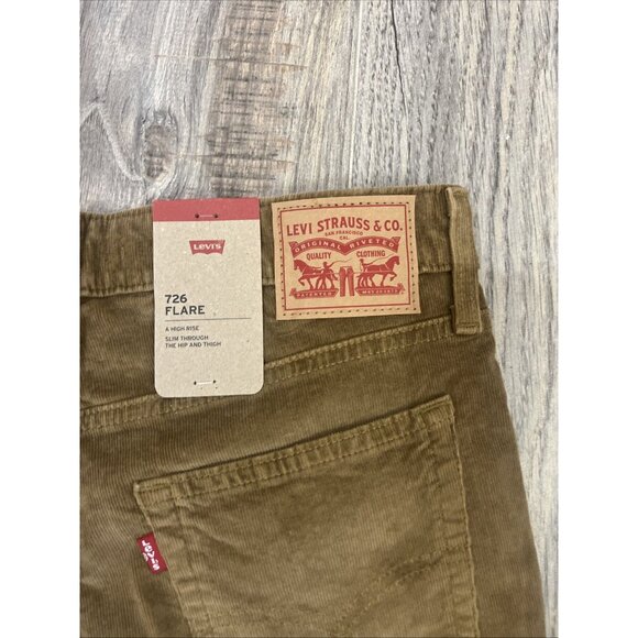 Levi's 726 Flare Corduroy Jeans Pants Various Sizes Women's Brown High Rise - Picture 3 of 10